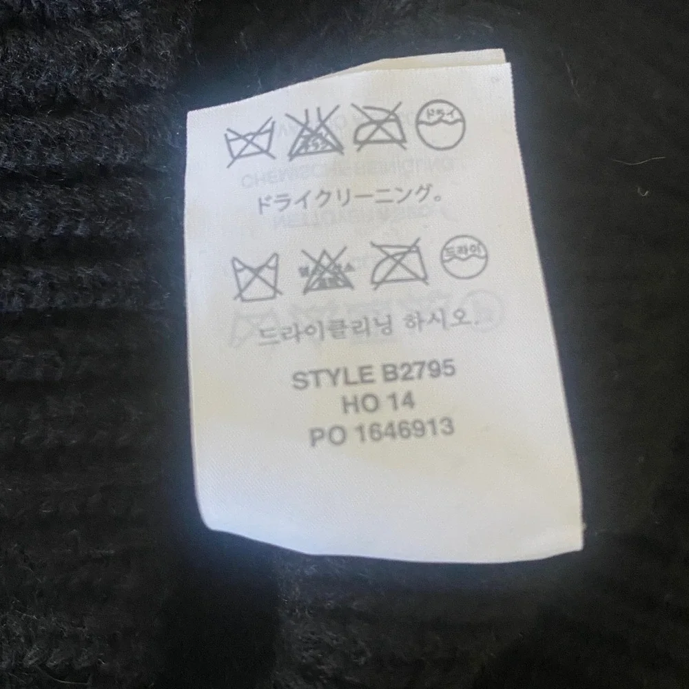 J.Crew Roll Neck Cable Knit Mens Sweater Size M Black Wool Blend